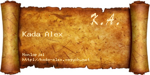 Kada Alex névjegykártya