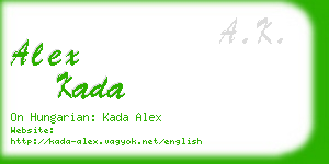 alex kada business card